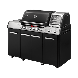 Enders Dujiniai griliai Dujinis Grilis Enders Uniq Pro 3 Iko Kitchen Cruster su Turbo Zona ir Šonine Orkaite, Juodas/Plieno Spalvos