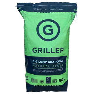Grillep Kuras Premium klasės alksnio anglys Grillep Big Lump, 50L