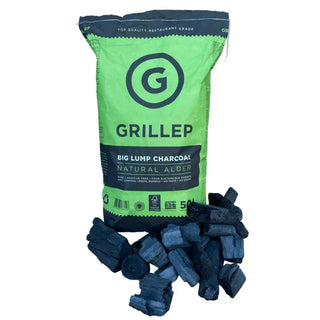 Grillep Kuras Premium klasės alksnio anglys Grillep Big Lump, 50L
