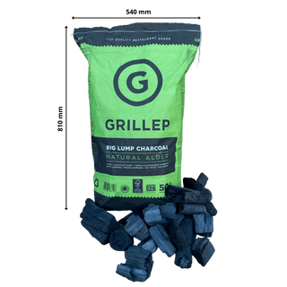 Grillep Kuras Premium klasės alksnio anglys Grillep Big Lump, 50L