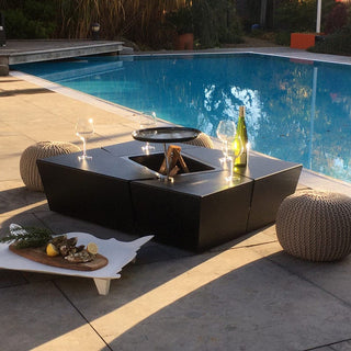 Augoust Atviri griliai Stilinga ugniavietė-staliukas Augoust Brasero Lounge, juoda, su stalčiumi