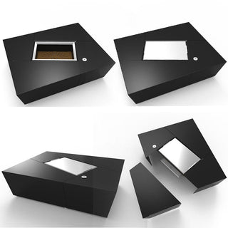 Augoust Atviri griliai Stilinga ugniavietė-staliukas Augoust Brasero Lounge, juoda, su stalčiumi