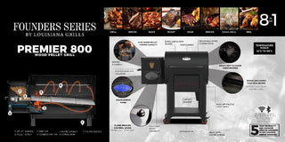 Louisiana Grills Elektriniai griliai Granulinis (pellet) grilis LOUISIANA GRILLS Founders Series, Premier 800 (LG800FP)