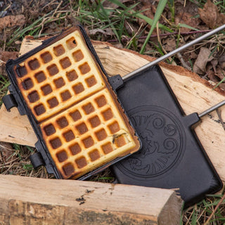 Petromax Indai iš ketaus Ketaus vaflių keptuvė PETROMAX, trumpa rankena,  3 x 19,4 x 49 cm