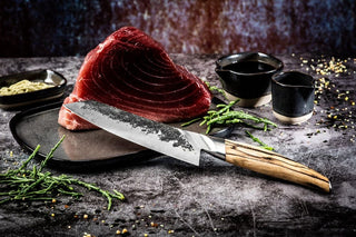 STYLE DE VIE Pjaustymas ir smulkinimas Japoniško stiliaus peilis STYLE DE VIE, Katai Forged, Santoku, 18 cm