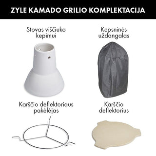 ZYLE Kamado griliai Anglinis kamado grilis ZYLE Large KS, pilkas, Ø 56 cm