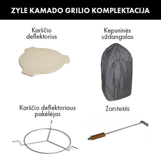 ZYLE Kamado griliai Anglinis kamado grilis ZYLE X Large, pilkas, Ø 62 cm