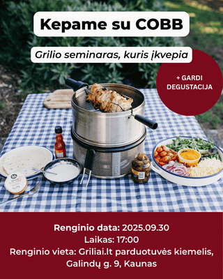 Kepame su COBB! Seminaras ir degustacija | Bilietas | Rugsėjo 30d 17:00 val.