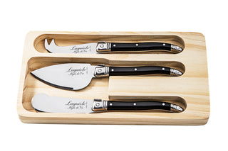 Cheese knife set LAGUIOLE by STYLE DE VIE, 3 pieces, black