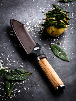 Odinis dėklas STYLE DE VIE Leather, Forged Santoku 14 cm peiliui