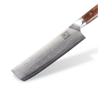 Japanese Damascus steel knife OLEIO Zayiko, Kasshoku, Nakiri, 18 cm