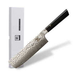 Japanese Damascus steel knife OLEIO Zayiko, Kuro, Nakiri, 18 cm