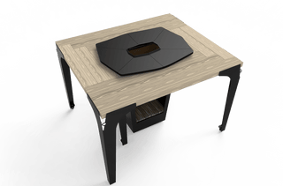 Augoust Atviri griliai Ugniavietė su staliuku ir kepimo plokštuma Augoust Plancha Table