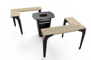 Augoust Atviri griliai Ugniavietė su staliuku ir kepimo plokštuma Augoust Plancha Table