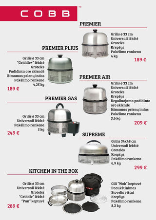 COBB Turistiniai griliai Kelioninis / pikniko anglinis grilis COBB Supreme