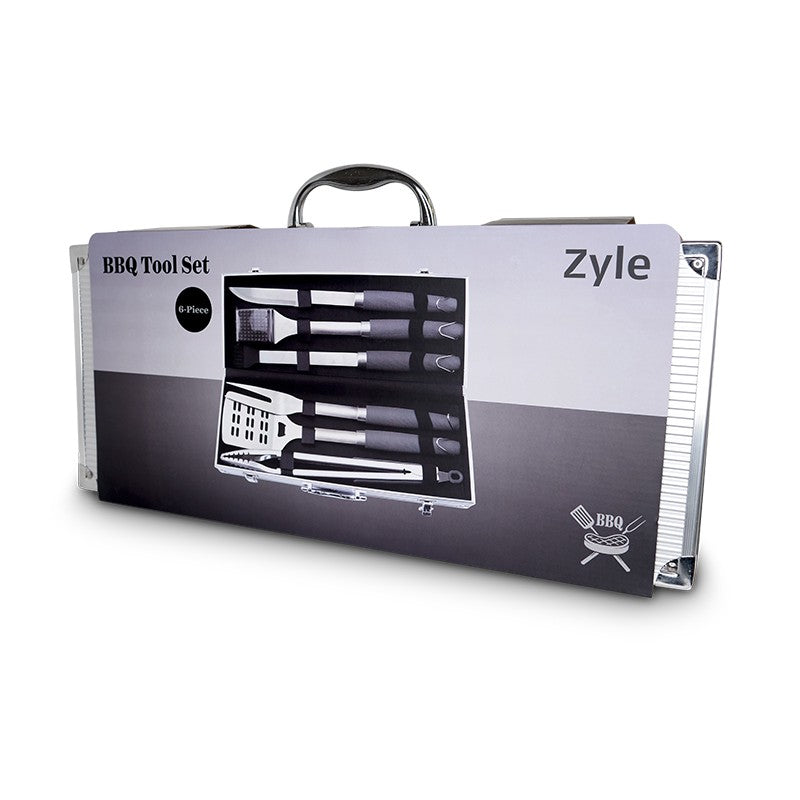 Grilio įrankių rinkinys ZYLE BBQ Tool Set, lagamine, 6 vnt. įrankių