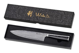 OLEIO Pjaustymas ir smulkinimas Japoniško Damasko plieno peilis OLEIO, Wakoli Migan, Chef (šefo), 20 cm