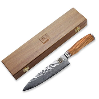OLEIO Pjaustymas ir smulkinimas Japoniško Damasko plieno peilis OLEIO Zayiko, Olive Series, Šefo, 20 cm