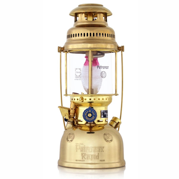 Paraffin lamp PETROMAX HK 500, brass, height 40 cm, luminous Paraffin lamp PETROMAX HK 500, brass, height 40 cm, luminous