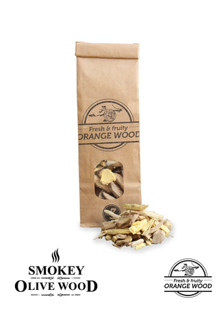 Smokey Olive Wood Rūkinimas Apelsinmedžio drožlės SMOKEY OLIVE WOOD, 500 ml, frakcija 2-3 cm