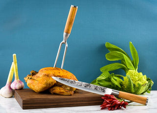 STYLE DE VIE Pjaustymas ir smulkinimas Japoniško plieno mėsos šakutė STYLE DE VIE Olive Forged, Meat Fork, 19 cm