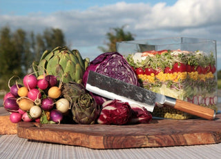 STYLE DE VIE Pjaustymas ir smulkinimas Japoniško plieno peilis STYLE DE VIE Olive Forged, Vegetable, 17,5 cm (smulkinimo)