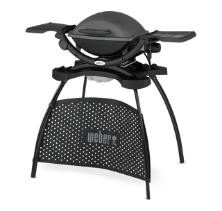 WEBER Elektriskie grili Elektriskais grils WEBER Q 1400 ar statīvu, čuguna grilu un sānu plauktiem, (43 x 32 cm, 2,2 kW)
